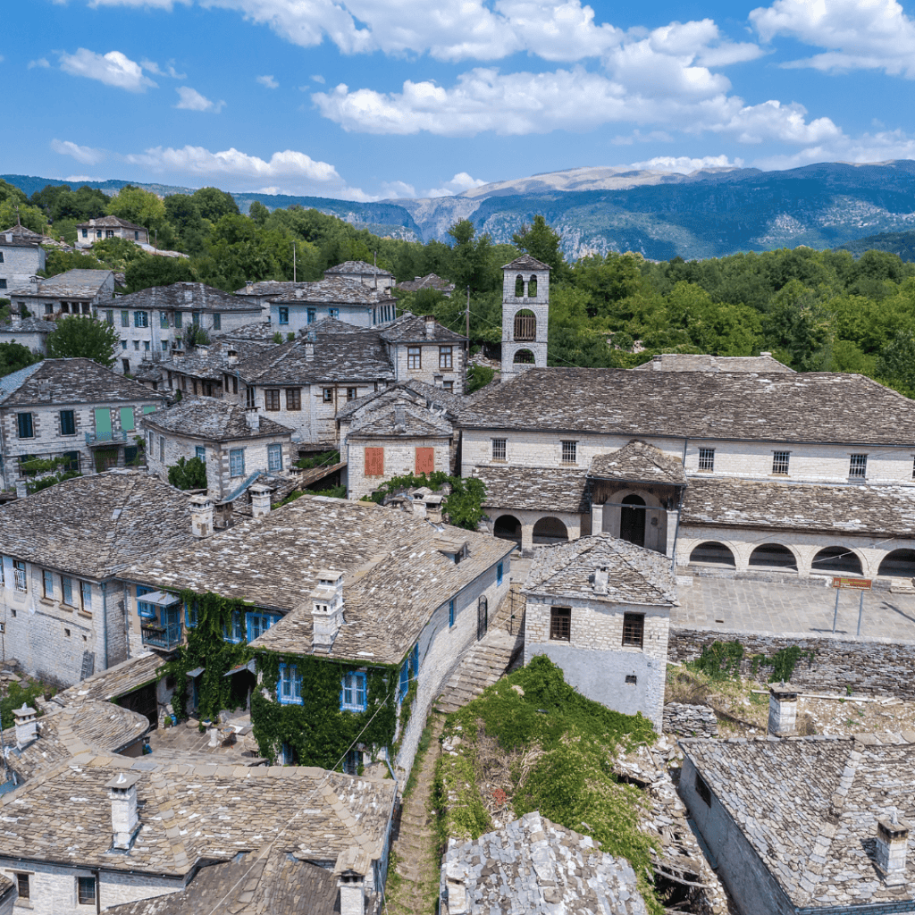 Zagori stone village in Epirus mountains Greece