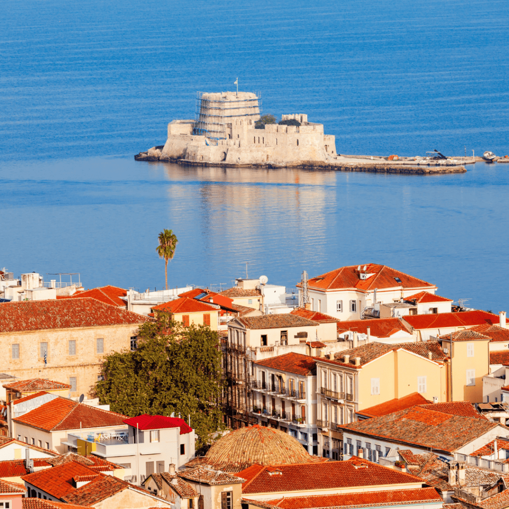 Nafplio old town harbor Greece view